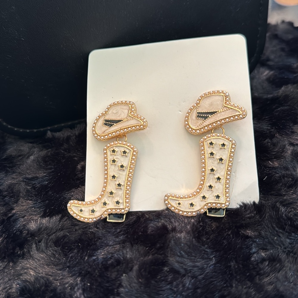 Dazzling Cowgirl Boots - Tan Cow Print - Picture 4 of 6